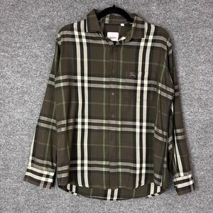 Burberry London England Plaid Nova Check Long Sleeve Button Up Shirt Men's L